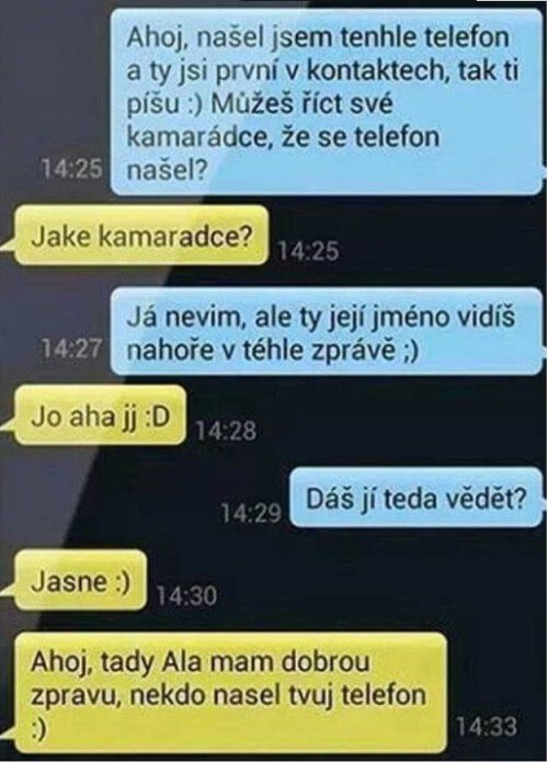 Nálezkyně telefonu narazila na příliš hloupou holku