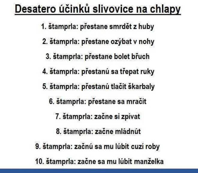 Účinek slivovice na chlapy